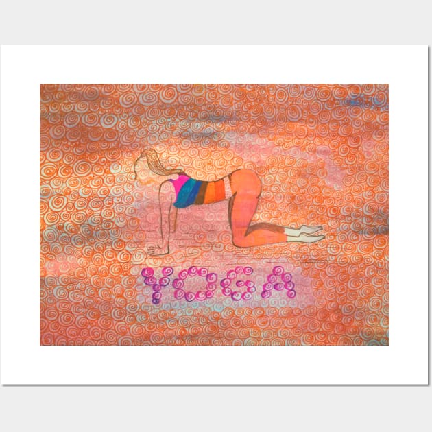Asana Cow. Cow yoga pose is a part of Cat-cow poses. Wall Art by Maltez